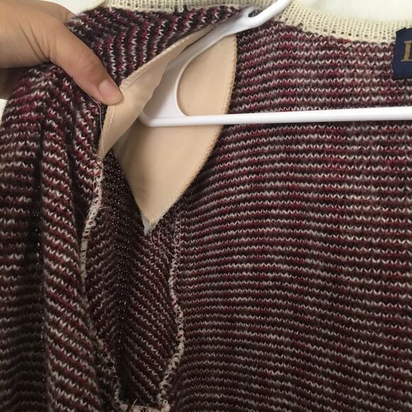 LeROY Women's Knitwear Beige Tan Aztec Native Mohair Tunic Cardigan Sweater Sz M - Picture 3 of 9